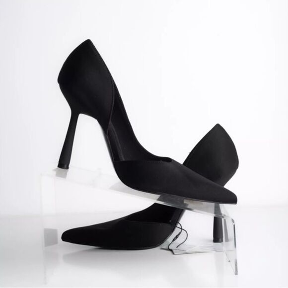 (Z) Zara Women's D'Orsay Black Pumps High Heels Sizes US/EU 8/39 - Picture 5 of 11